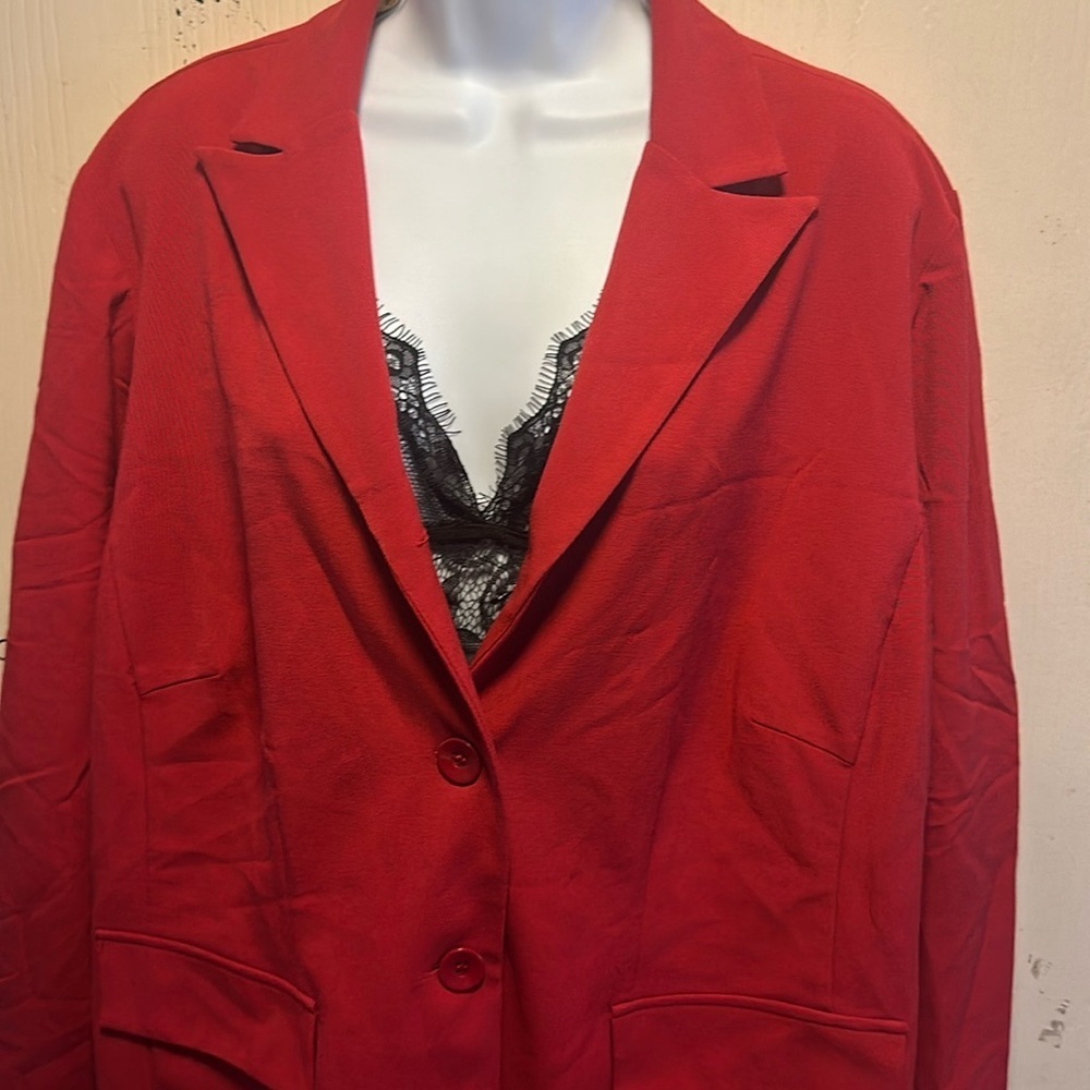 Danny Nicole Red Blazer - Women's Plus Size 18W - Classic Statement Piece - Picture 6 of 12